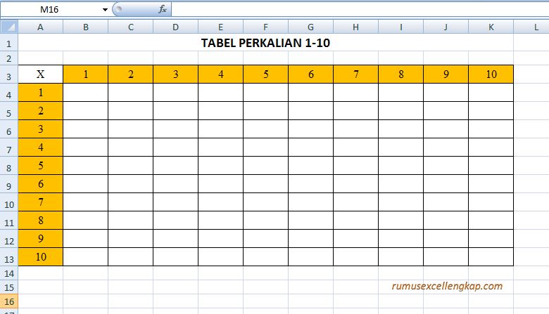 Cara Membuat Tabel Perkalian Dengan Rumus Microsoft Excel Fungsi Dan